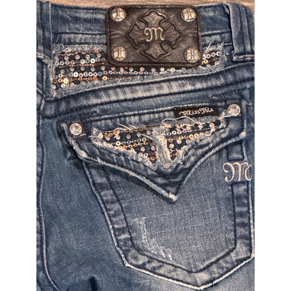 Miss Me Embellished Bling Bootcut Jeans Low Rise 28x34 (28x30) Western Y2K BKE - Picture 11 of 11